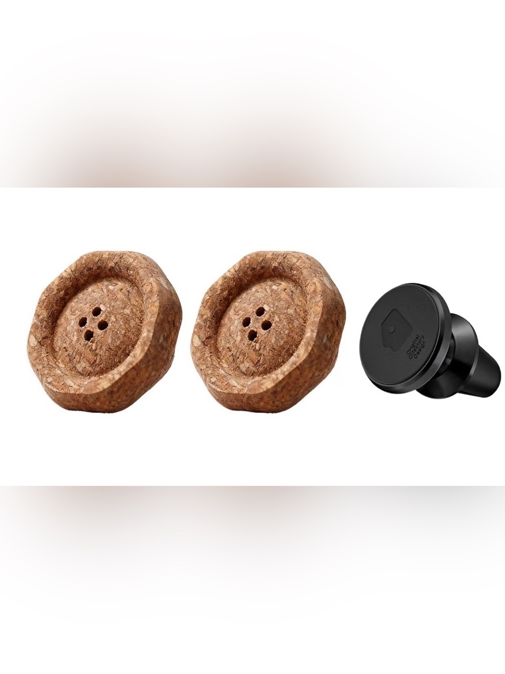 2 Pack Car Air Freshener Vent Clip, Magnetic Scent Diffuser w/Natural Cork Oak
